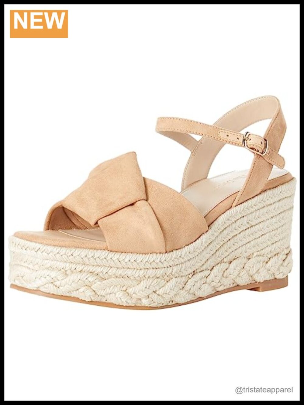 Suede Platform Espadrille Sandals with Bow Detail & Slingback Strap